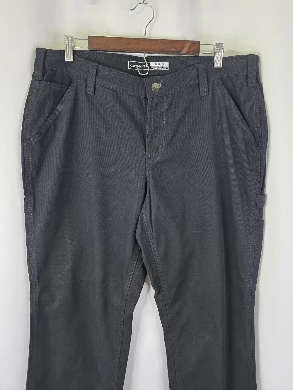Carhartt Womens Size 16 Rugged Flex Straight Loose Fit Canvas Work Pants Regular